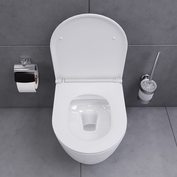 Унитаз подвесной Damixa Sirius DX86C1700SC безободковый с сиденьем микролифт, белый-2