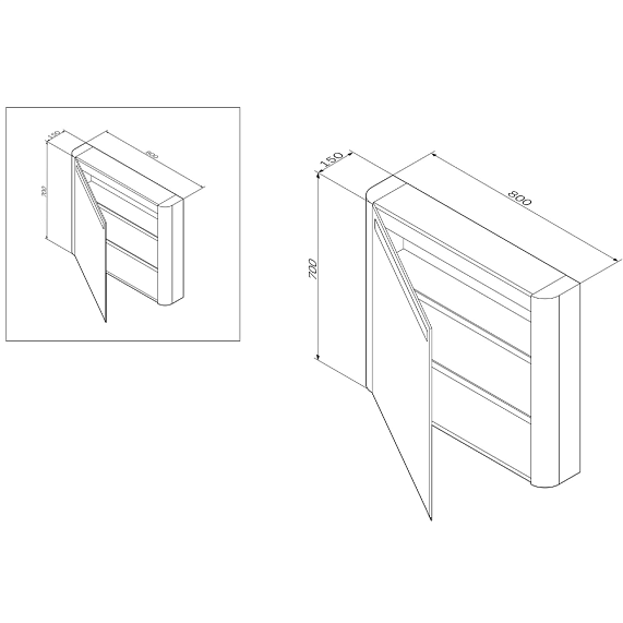 Шкаф с зеркалом 80 AM.PM Sensation M30MCL0801FG серый шелк левый-3
