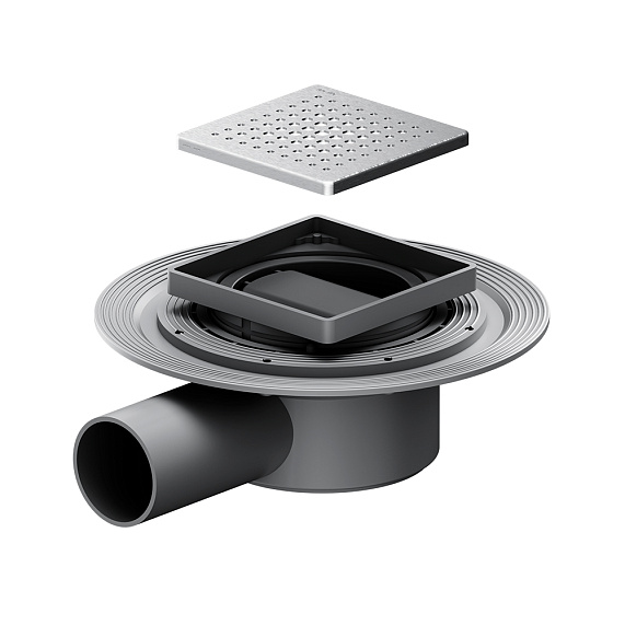 Душевой трап 10x10 AM.PM MasterFlow W01BD-P11-010-01SB комбинированный затвор со стальной матовой решеткой-10