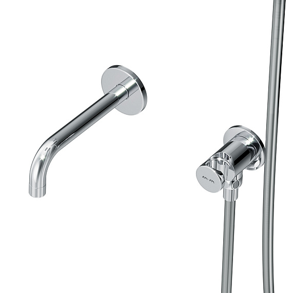 Встраиваемая душевая система AM.PM X-Joy FT85A3RH40 хром: тропический верхний душ, излив с душевой лейкой, термостат-8