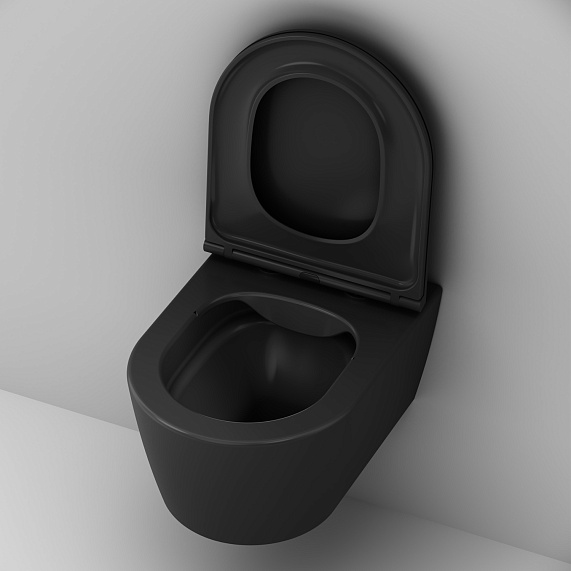 Унитаз подвесной AM.PM Func C8F1700MBSC безободковый с сиденьем микролифт, черный матовый-4