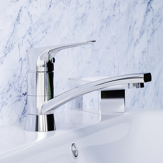 Смеситель для раковины (умывальника) Damixa Jupiter 770220001 с поворотным изливом, хром-1