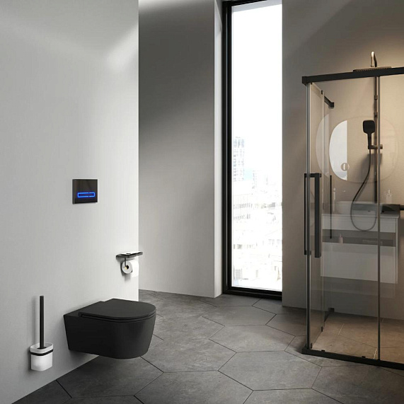 Унитаз подвесной AM.PM Func C8F1701MBSC безободковый с сиденьем микролифт, чёрный матовый-2