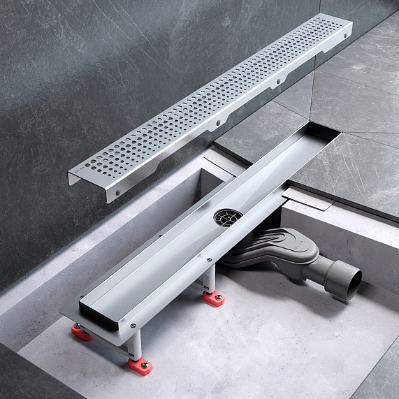 Душевой трап (лоток) 60 AM.PM MasterFlow W01SC-P11-060-01SB комбинированный затвор со стальной матовой решеткой-7