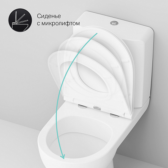 Унитаз напольный AM.PM Gem C908607SC с сиденьем микролифт, белый-5