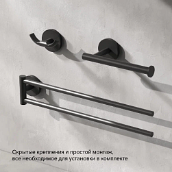 Набор аксессуаров AM.PM X-Joy черный (держатель туалетной бумаги, крючок, вешалка)