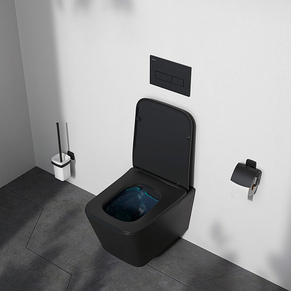 Унитаз подвесной с инсталляцией AM.PM Spike 2.0 IS12LM0338.9S1900MB с сиденьем микролифт, черный-9