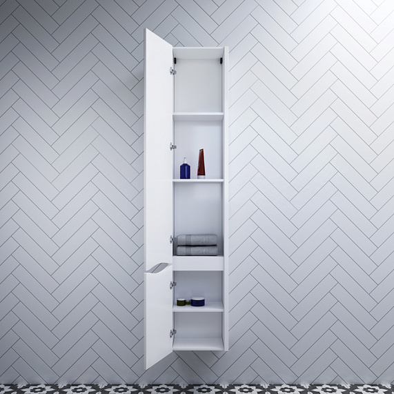 Шкаф-пенал для ванной 35 AM.PM Like M80CHL0356WG навесной левый белый глянец-1