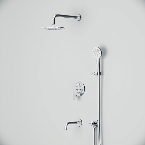 Встраиваемая душевая система AM.PM X-Joy FB85A3RH30 хром: тропический верхний душ, излив с душевой лейкой-5