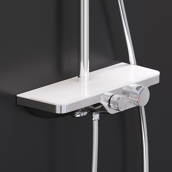 Душевая система Damixa Apollo 947730000 стойка с тропическим душем, смесителем, хром-2