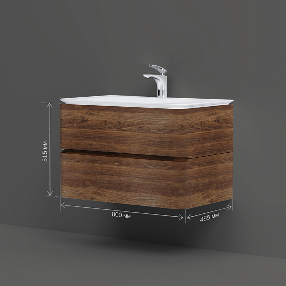 Тумба с раковиной 80 AM.PM Sensation M30FHX0802NF подвесная под дерево орех-6