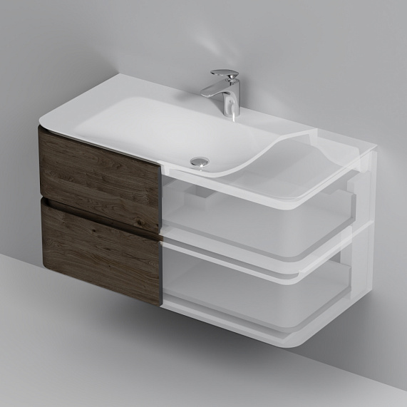 Тумба с раковиной 100 AM.PM Sensation M30FHX1002TF подвесная под дерево табачный дуб-4