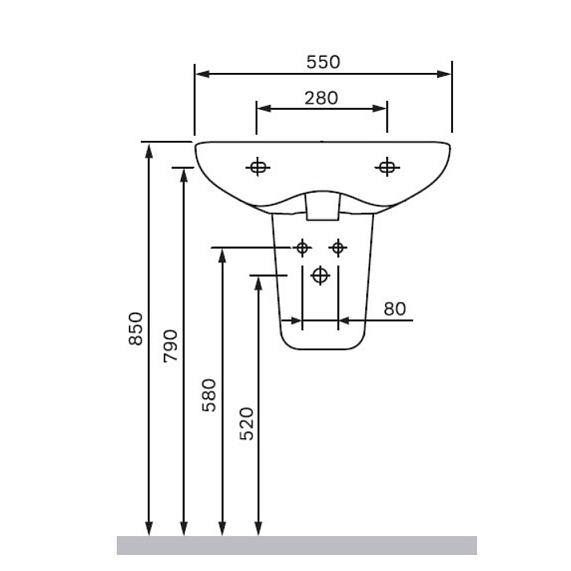 Полупьедестал AM.PM Like C804970WH белый глянец-2