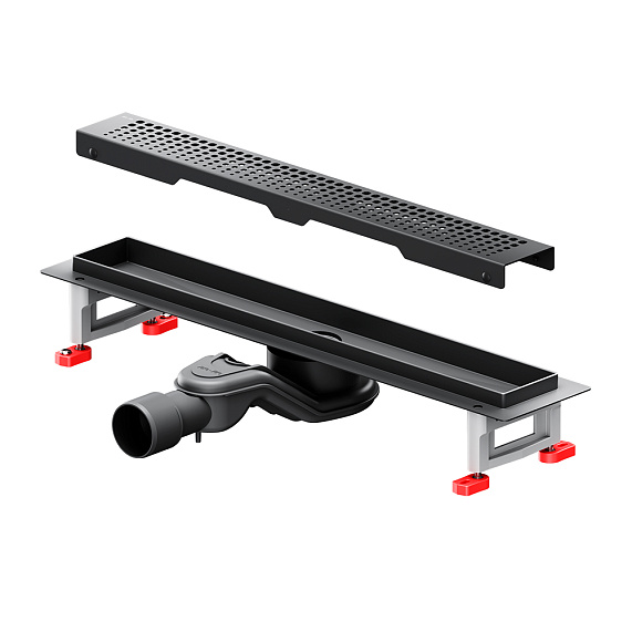 Душевой трап (лоток) 50 AM.PM MasterFlow W01SC-P11-050-01BM комбинированный затвор с черной матовой решеткой-10