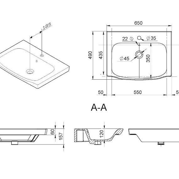 Тумба с раковиной и смесителем 65 AM.PM Like M80FSX0652WG напольная на ножках белый глянец-3