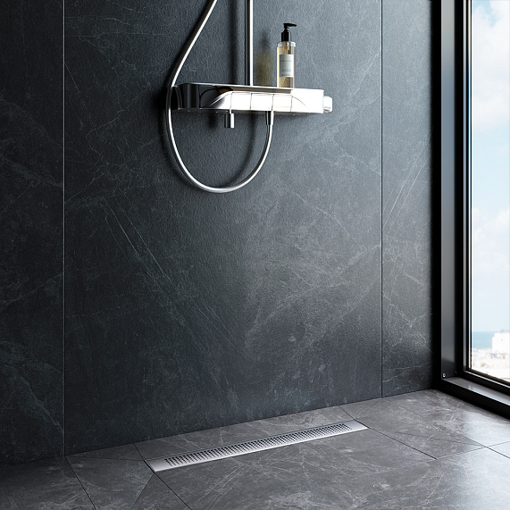 Душевой трап (лоток) 60 AM.PM PrimeFlow W02SC-P11-060-01SB комбинированный затвор со стальной матовой решеткой-2