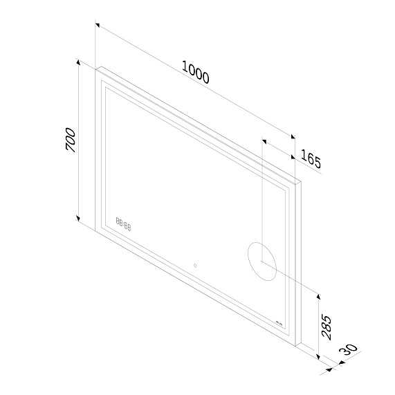 Зеркало с подсветкой в ванную прямоугольное 100 AM.PM Gem M91AMOX1003WG сенсорное с часами и косметическим зеркалом-9