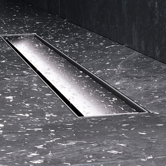 Душевой трап (лоток) 60 AM.PM MasterFlow W01SC-U11-060-04SB комбинированный затвор со стальной матовой решеткой под плитку-13