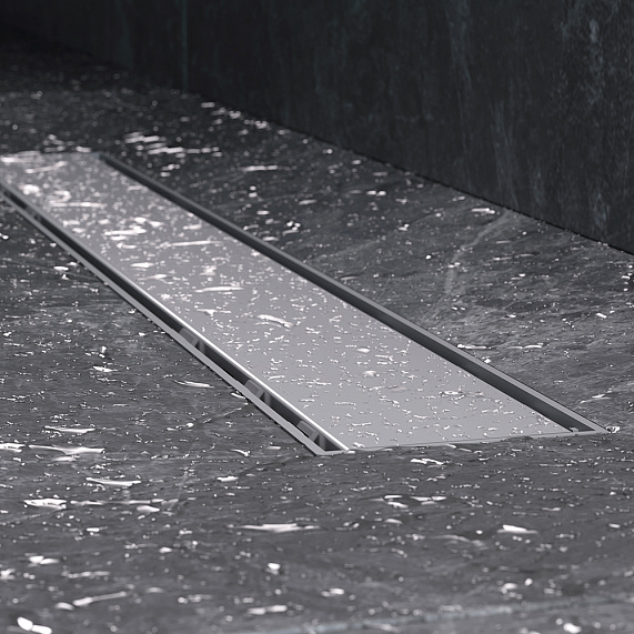 Душевой трап (лоток) 60 AM.PM PrimeFlow W02SC-U11-060-04SB комбинированный затвор со стальной матовой решеткой под плитку-13