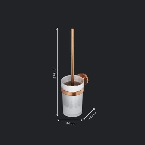 Ершик для унитаза AM.PM X-Joy A85A33344 со стеклянной настенной подставкой, розовое золото-5