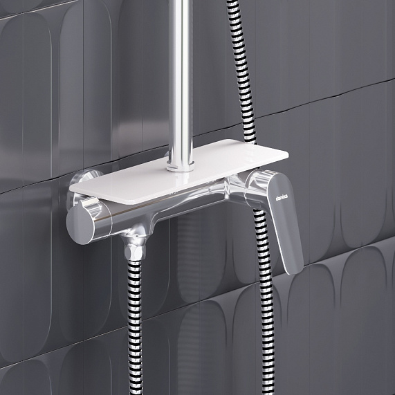 Душевая система Damixa Jupiter 977780000 стойка с тропическим душем, смесителем, хром-2