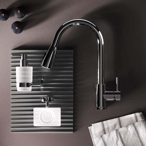 Смеситель для кухни AM.PM X-Joy S F85B07500 высокий, с выдвижным изливом, хром-4