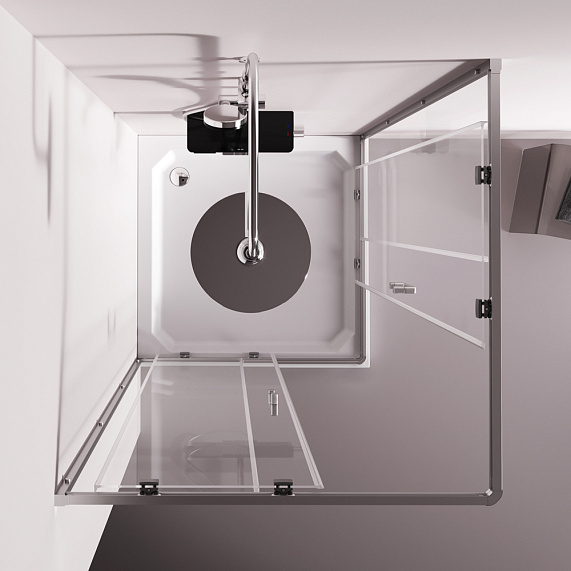 Душевое ограждение без поддона 100x100 AM.PM Above W9XG-403-100100-MT профиль серебристый-5