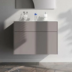 Тумба с раковиной и смесителем 80 AM.PM Inspire 2.0 M50AFHX0803EGM подвесная серый матовый