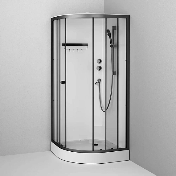 Душевая кабина 90x90 AM.PM X-Joy W94C-401-090BT профиль черный матовый, низкий поддон-3