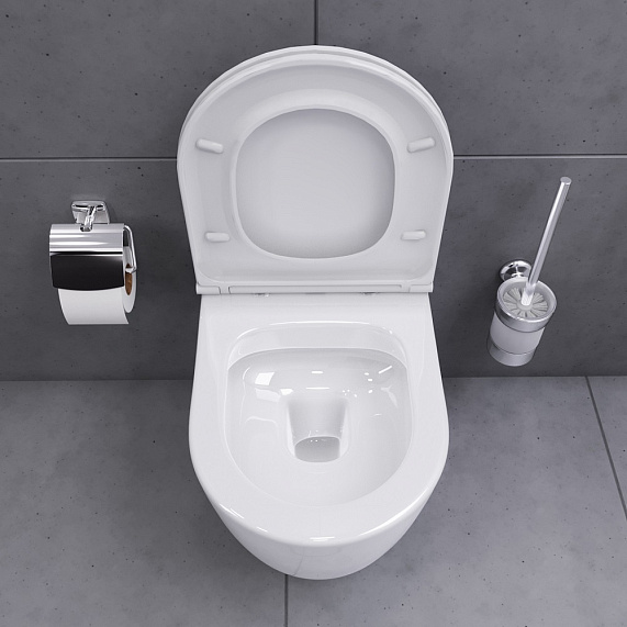 Унитаз подвесной Damixa Sirius DX86C1700SC безободковый с сиденьем микролифт, белый-3