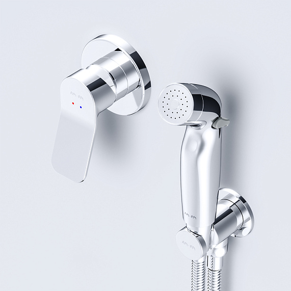 Гигиенический душ со смесителем AM.PM X-Joy F40H85A00 хром встраиваемый, шланг 1200, держатель-4