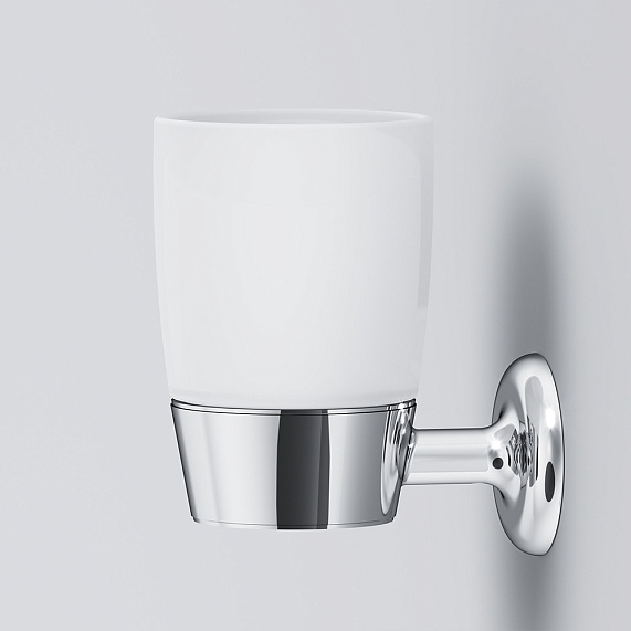 Стакан для зубных щеток настенный AM.PM Like A8034300 стеклянный, хром-4