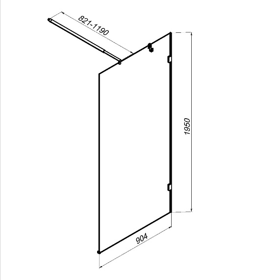 Душевая перегородка 110x195 AM.PM X-Joy W94UWI-110-F1-MTE прозрачное стекло, профиль серебристый-6