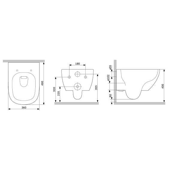 Унитаз подвесной AM.PM Above C9X1900SC торнадо безободковый с сиденьем микролифт, белый-15