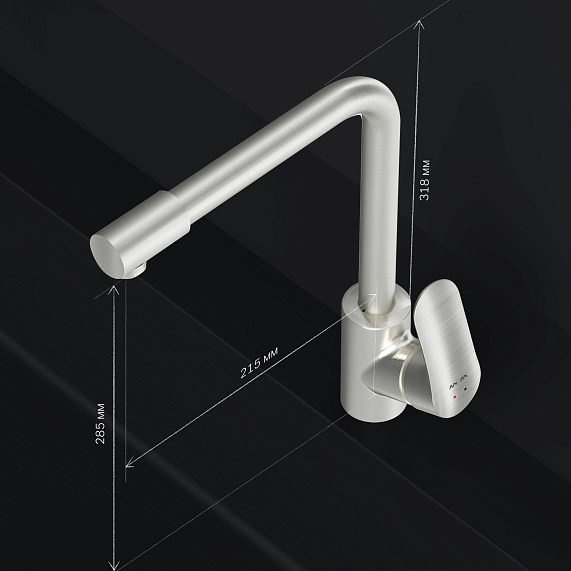 Смеситель для кухни AM.PM Like F8005711 высокий с каналом питьевой воды, сатин-7