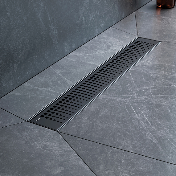 Душевой трап (лоток) 50 AM.PM MasterFlow W01SC-P11-050-01BM комбинированный затвор с черной матовой решеткой-4