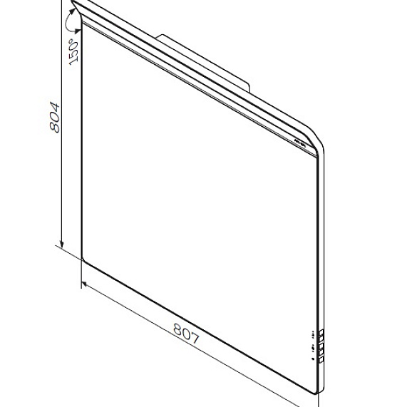 Зеркало с подсветкой в ванную квадратное 80 AM.PM Inspire 2.0 M50AMOX0801SA с антизапотеванием-3