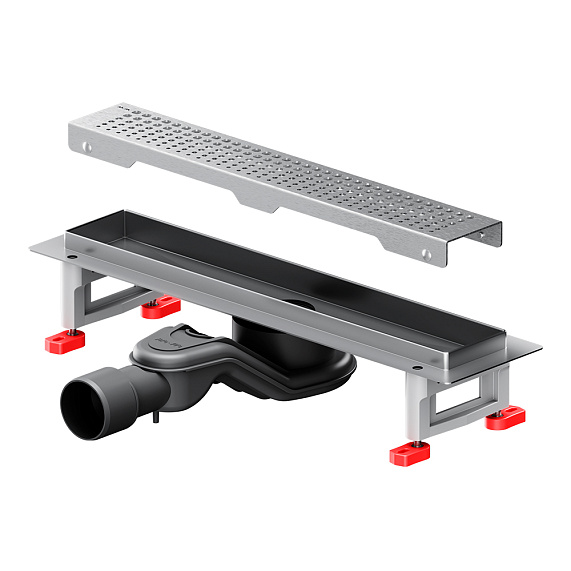 Душевой трап (лоток) 40 AM.PM MasterFlow W01SC-P11-040-01SB комбинированный затвор со стальной матовой решеткой-10