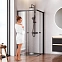 Душевое ограждение без поддона 90x90 AM.PM X-Joy W94G-403-9090-BT профиль черный матовый