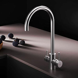 Смеситель для кухни AM.PM X-Joy S F85B07711 высокий, с каналом питьевой воды, сатин