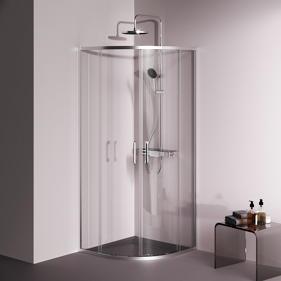 Душевое ограждение без поддона 80x80 AM.PM Above W9XG-401-8080-MT профиль серебристый