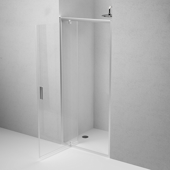 Душевая перегородка с дверью 90x 195 AM.PM Gem W90G-90-1P-MT прозрачное стекло, профиль серебристый-4