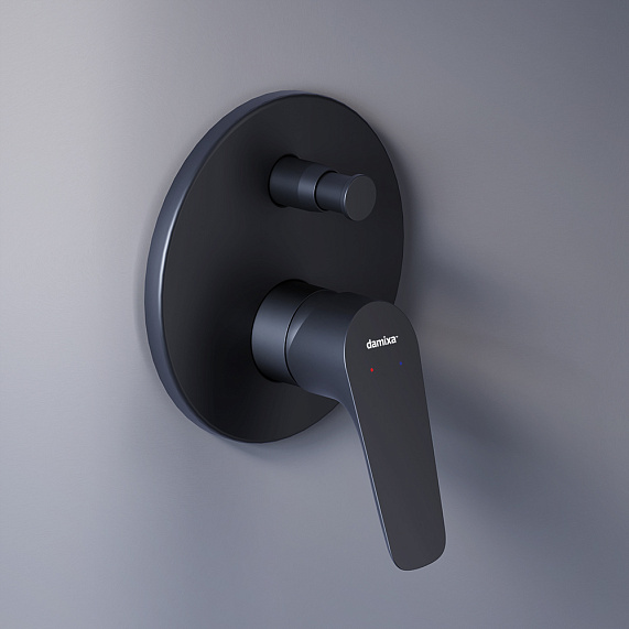 Смеситель для ванны и душа Damixa Jupiter 777100300 черный встраиваемый-2