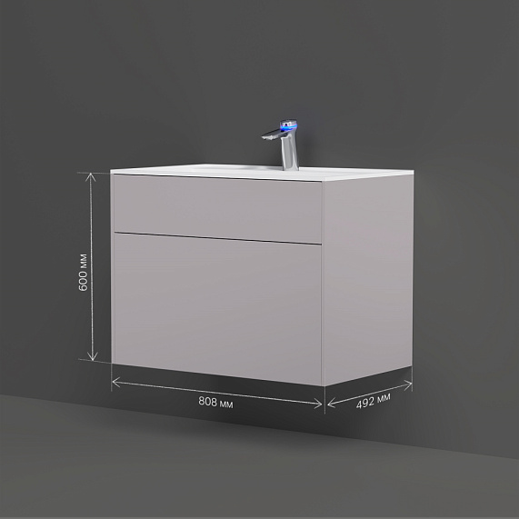 Тумба с раковиной 80 AM.PM Inspire 2.0 M50AFHX0803EGM подвесная серый матовый-5