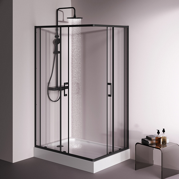 Душевое ограждение без поддона 120x90 AM.PM Above W9XG-403-12090-BT профиль черный-4