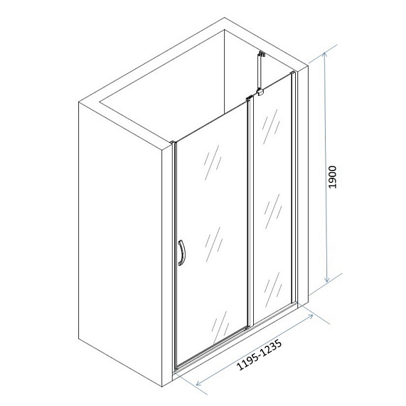 Душевая перегородка с дверью 120190 AM.PM Move W81S-D120-000CT прозрачное стекло, профиль серебристый-1