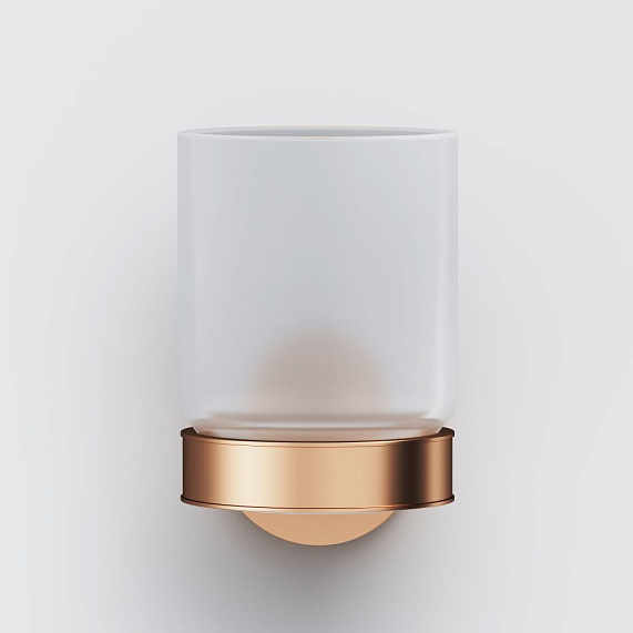 Стакан для зубных щеток настенный AM.PM X-Joy A85A34344 стеклянный, розовое золото-3