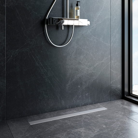 Душевой трап (лоток) 80 AM.PM PrimeFlow W02SC-U11-080-04SB комбинированный затвор со стальной матовой решеткой под плитку-5