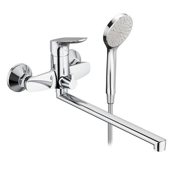 Смеситель для ванны и душа Damixa Jupiter 779500001 длинный излив, душевая лейка, шланг 1500, хром-3