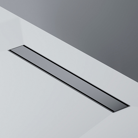 Душевой трап (лоток) 60 AM.PM PrimeFlow W02SC-U11-060-04BM комбинированный затвор с черной матовой решеткой под плитку-18